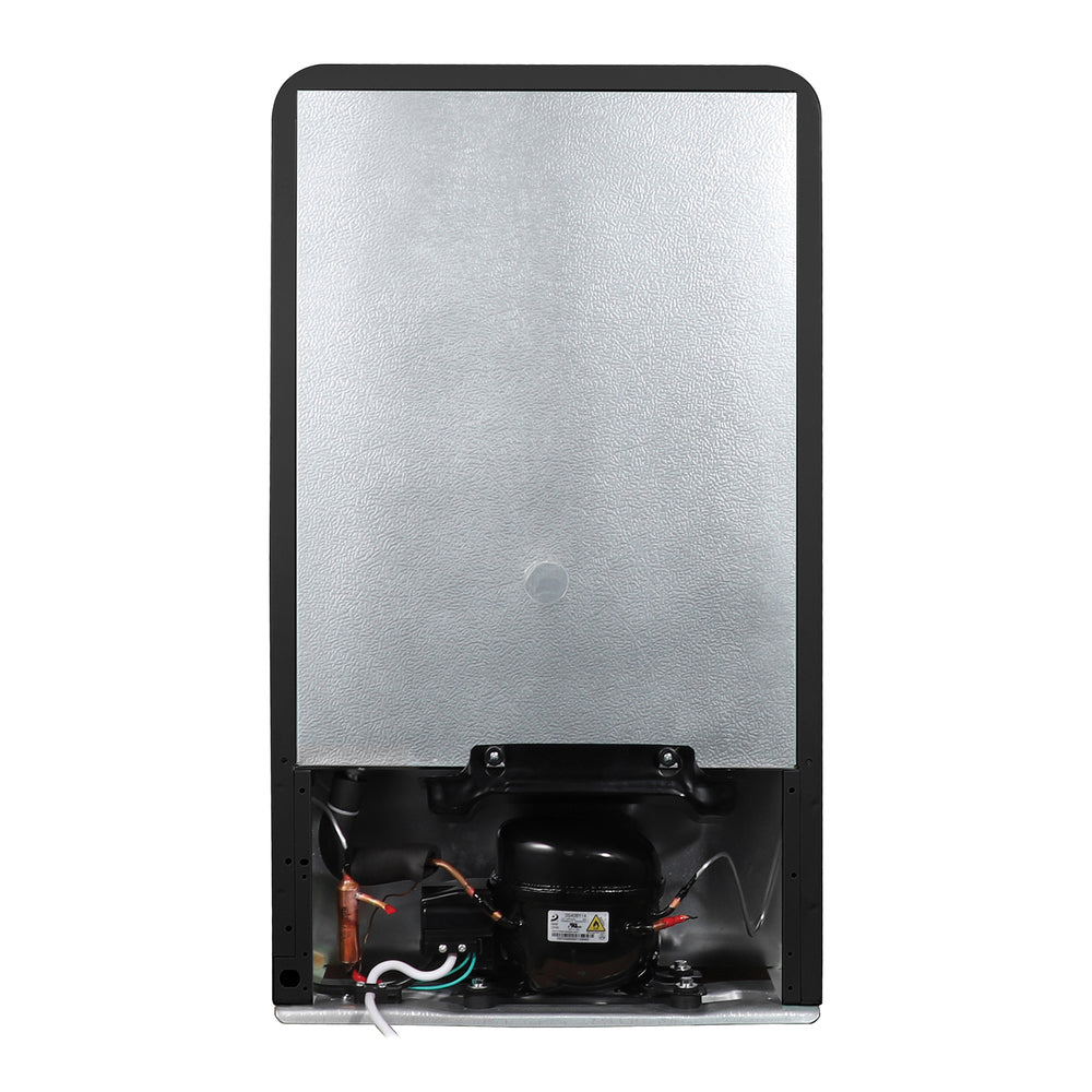 Magic Chef MCR32CHB Retro Mini Fridge Black LED Light. Image 1