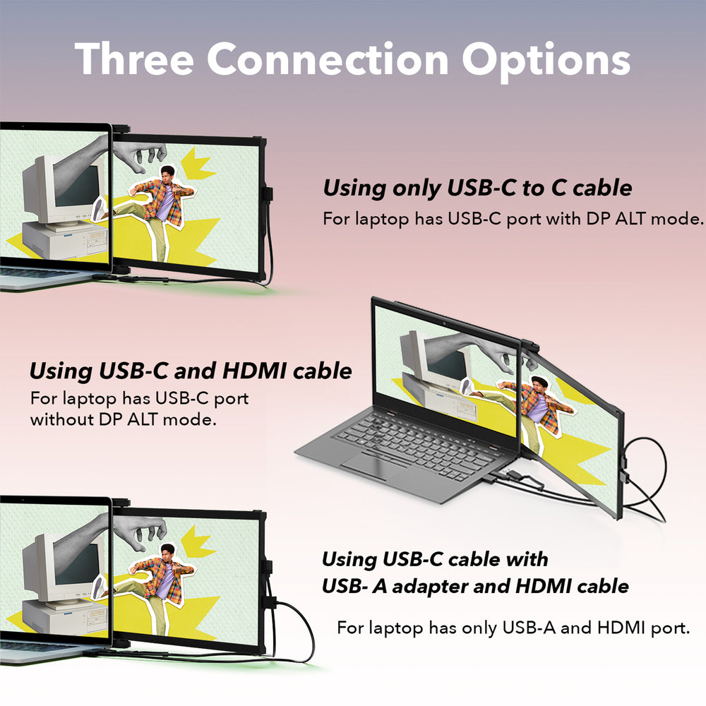 Mobile Pixels 101-1014P01 Nexus 14In Portable Monitor with USB-C, USB-A, HDMI