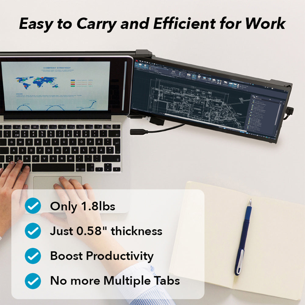 Mobile Pixels 101-1014P01 Nexus 14In Portable Monitor with USB-C, USB-A, HDMI