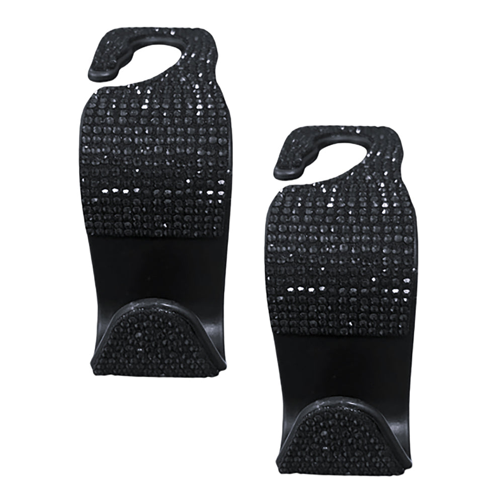 Maxsa 25566-2Pk Car Headrest Bling Hooks 4Pc - Strong & Sturdy - Black Image 1