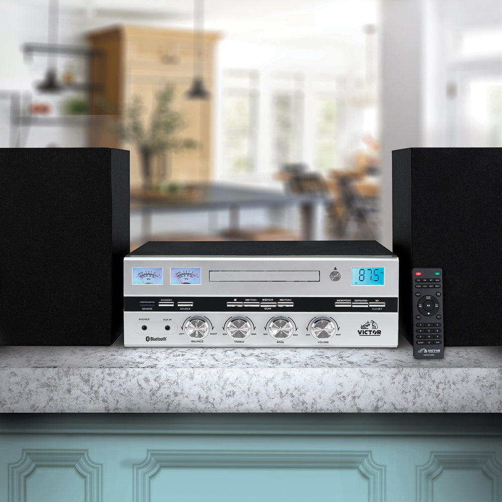 Victor VDTS-4450-SL Bluetooth Stereo System with CD Player and Detached Speakers Image 1