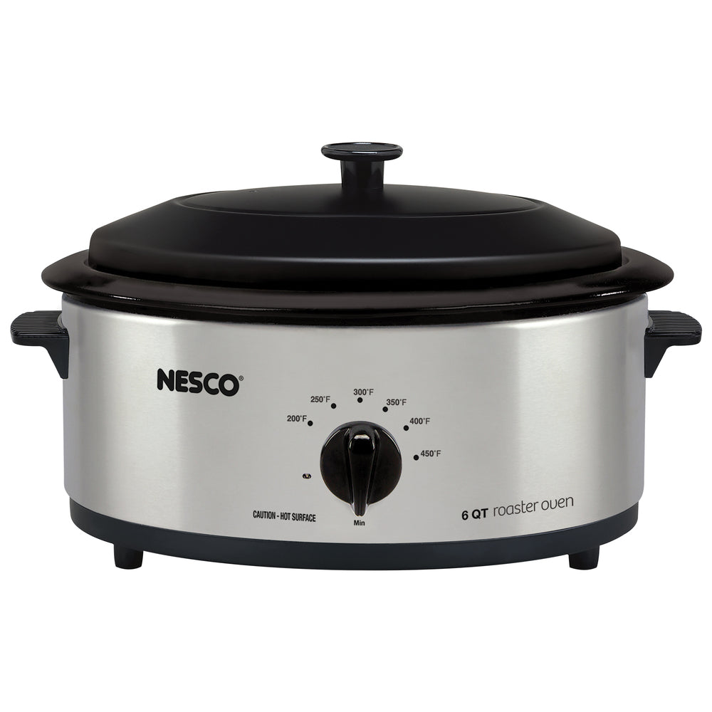 Nesco 4816-25 6Qt Roaster Silver Porcelain Cookwell