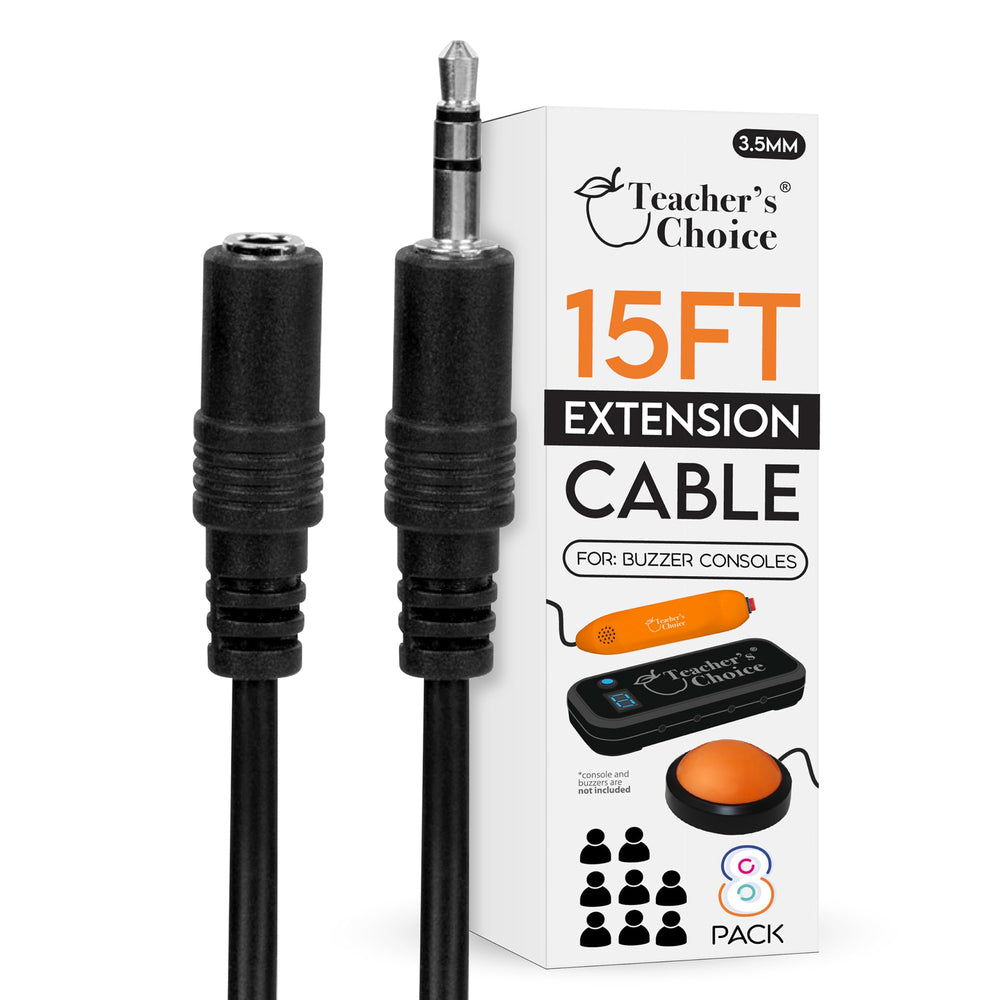 Teachers Choice TCFT-1751 Game Buzzer Extension Cables (8-Pack, 15Ft)