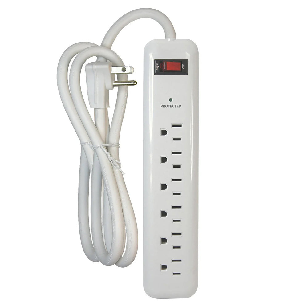 Prime PB802126 Surge Protector Power Strip 6 Outlets 1000J 8ft Cord Image 1