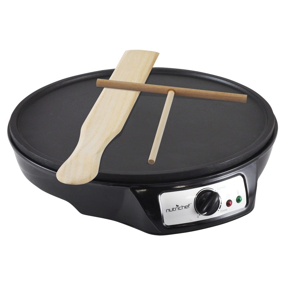 NutriChef PCRM12 Electric Griddle & Crepe Maker - 12" Non-Stick Hot Plate Image 1