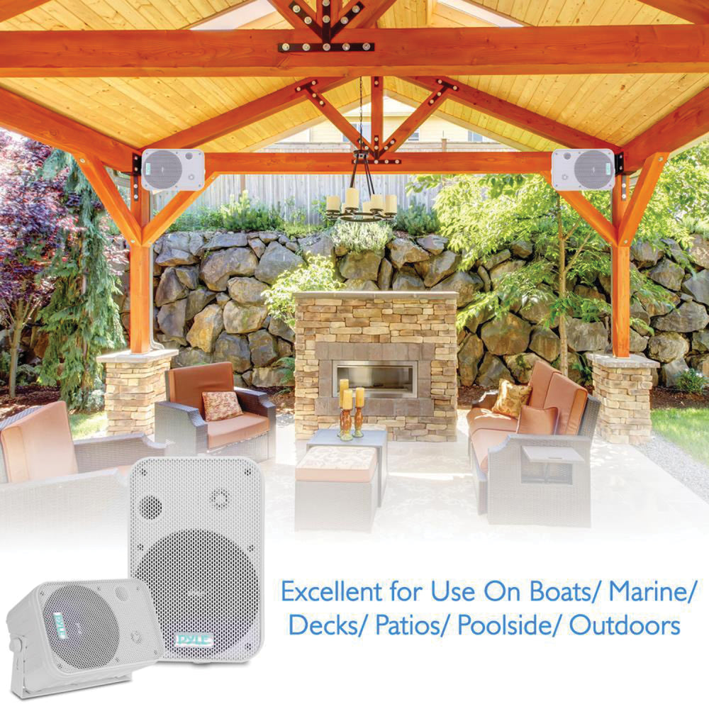Pyle PDWR50W Outdoor Pro Speakers 6.5" White Pair