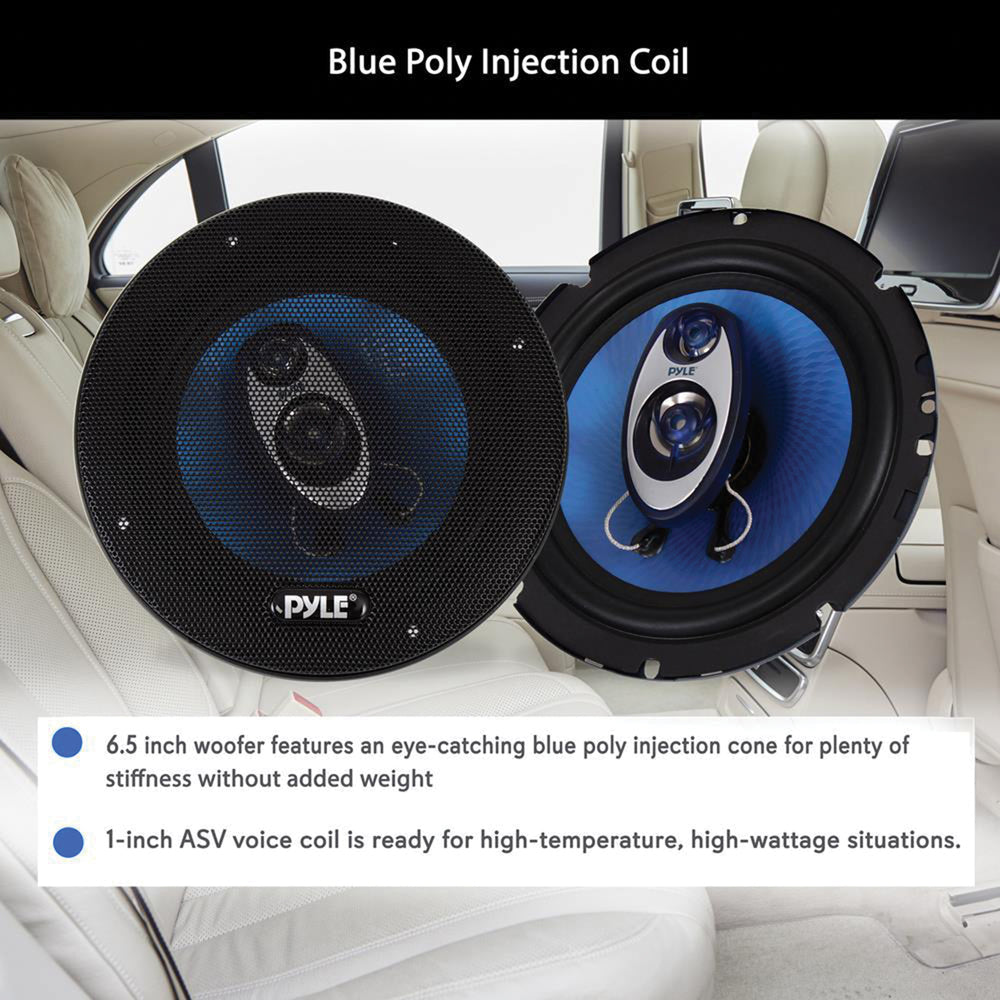 Pyle PL63BL 6.5" 3-Way Car Speakers - Blue Label Series