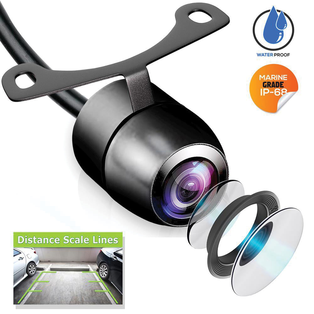 Pyle PLCM38FRV Car Camera Front and Rear View, LED Night Vision, Wide Angle, RCA Video