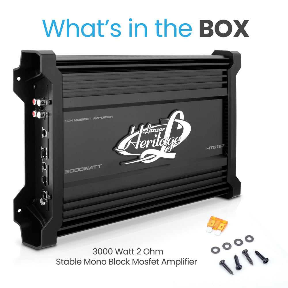 Lanzar HTG157 Monoblock Amplifier 3000W Max Power