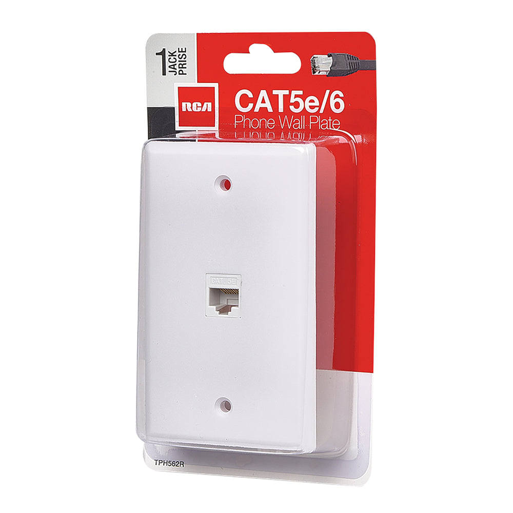 Rca TPH562RV Cat5E/6 Wall Plate Single RJ45 Keystone Jack White