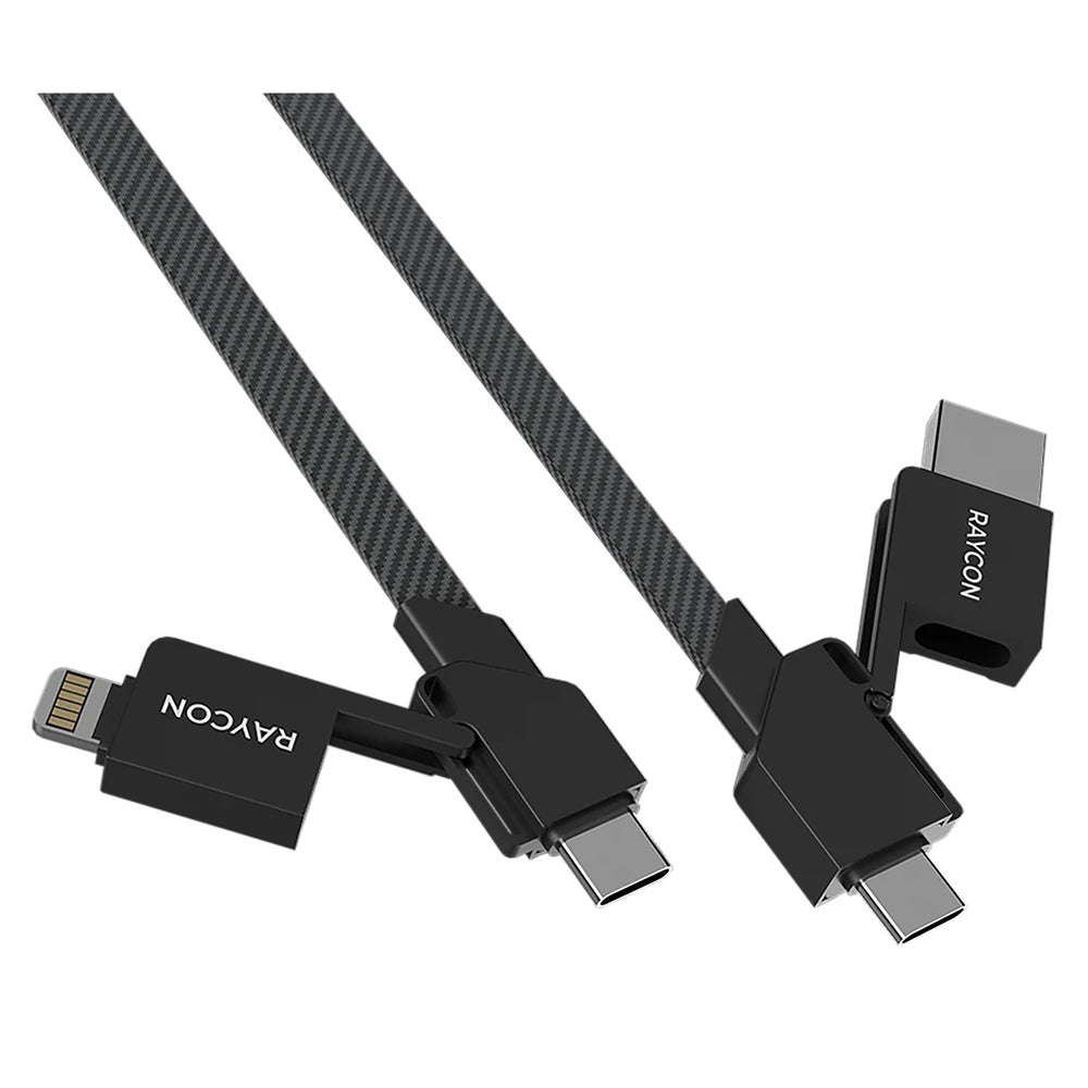 Raycon Racflx510-24E-Bla 6-In-1 Magic Flex Cable with 100W Power Delivery