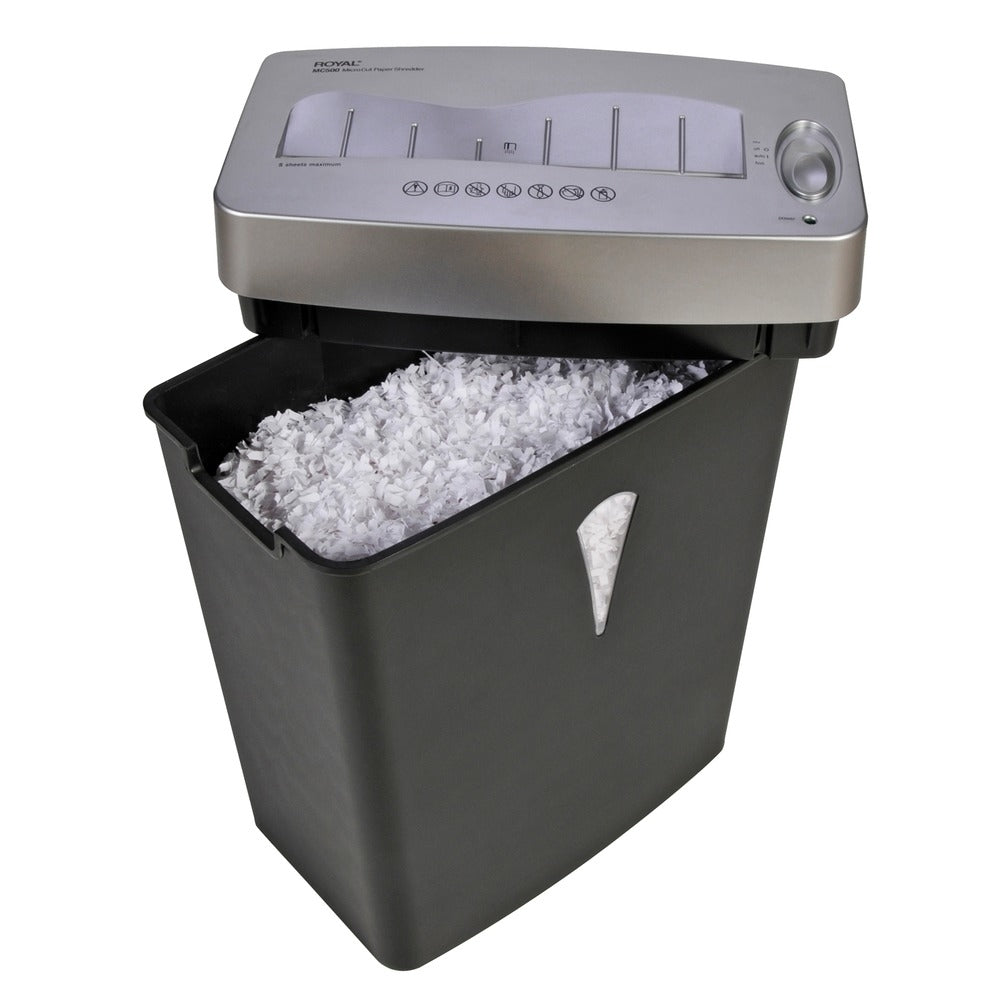 Royal 29366Y MC500 Micro Cut Shredder - 5 Sheet Capacity, 4mm x 10mm Cuts, Shreds Credit Cards