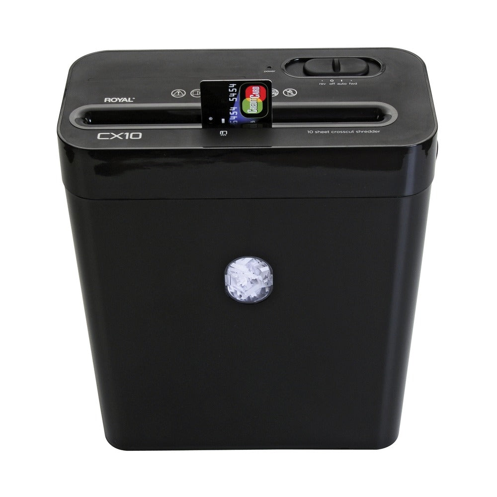 Adler Royal 89342X Cx10 Cross Cut Shredder - Shreds 10 Sheets, 3.5 Gallon Wastebasket, Black