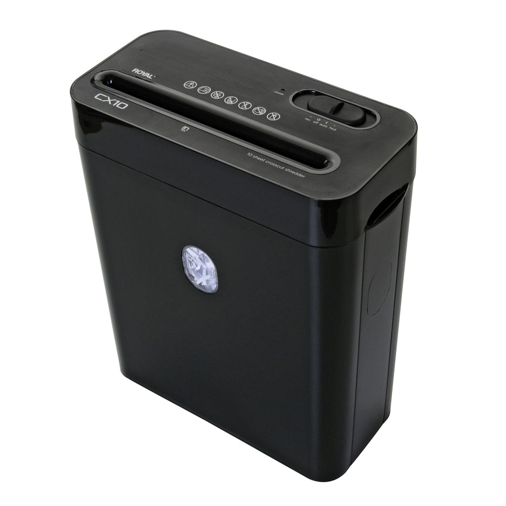 Adler Royal 89342X Cx10 Cross Cut Shredder - Shreds 10 Sheets, 3.5 Gallon Wastebasket, Black