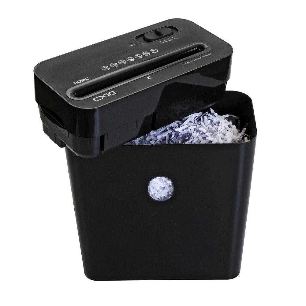 Adler Royal 89342X Cx10 Cross Cut Shredder - Shreds 10 Sheets, 3.5 Gallon Wastebasket, Black