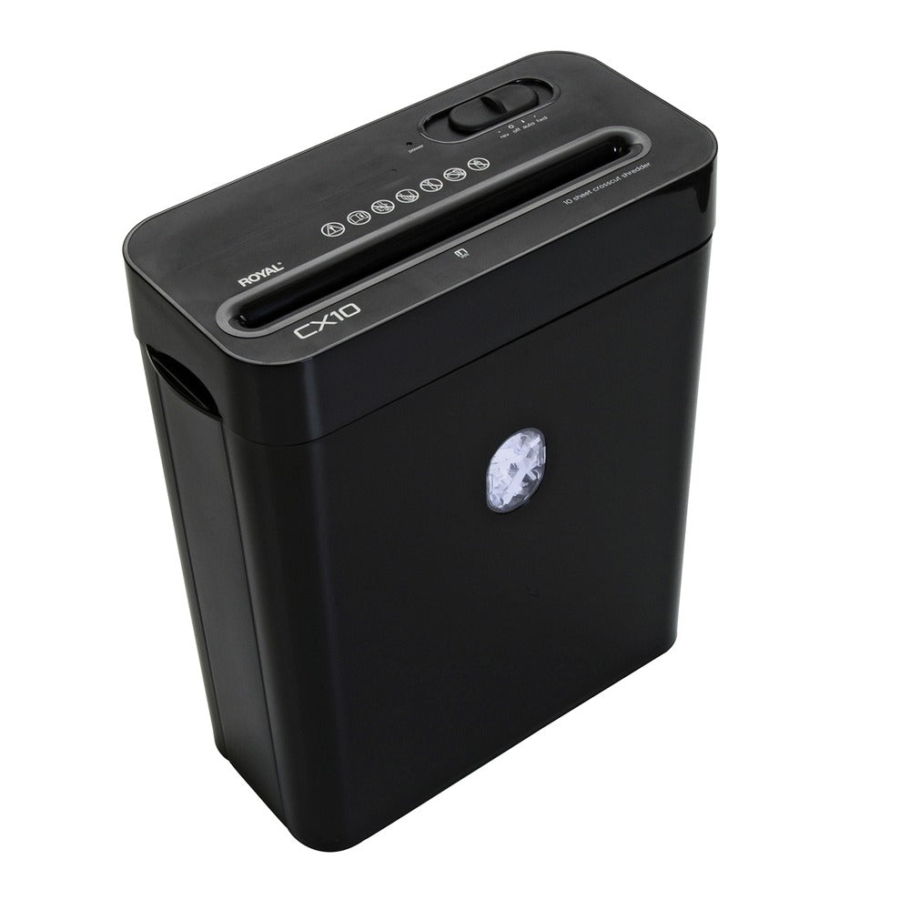 Adler Royal 89342X Cx10 Cross Cut Shredder - Shreds 10 Sheets, 3.5 Gallon Wastebasket, Black
