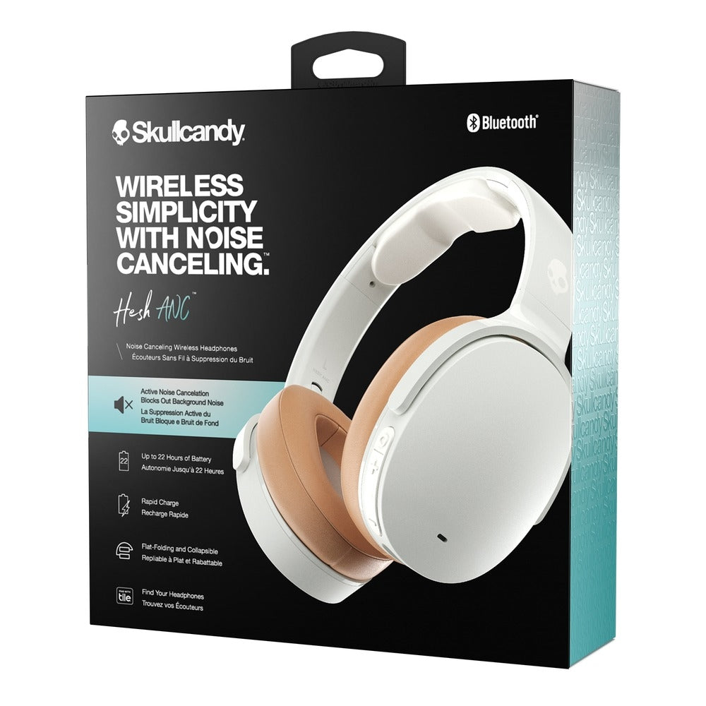 Skullcandy S6HHW-N747 Wireless Noise-Canceling Headphones (White) with ANC & Tile Finding Technology