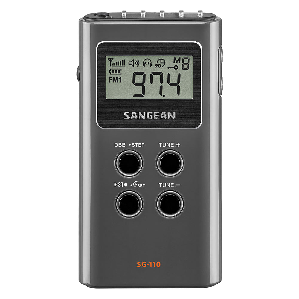 Sangean SG-110 AM/FM Digital Pocket Radio with DSP Tuning and 15 Memory Presets