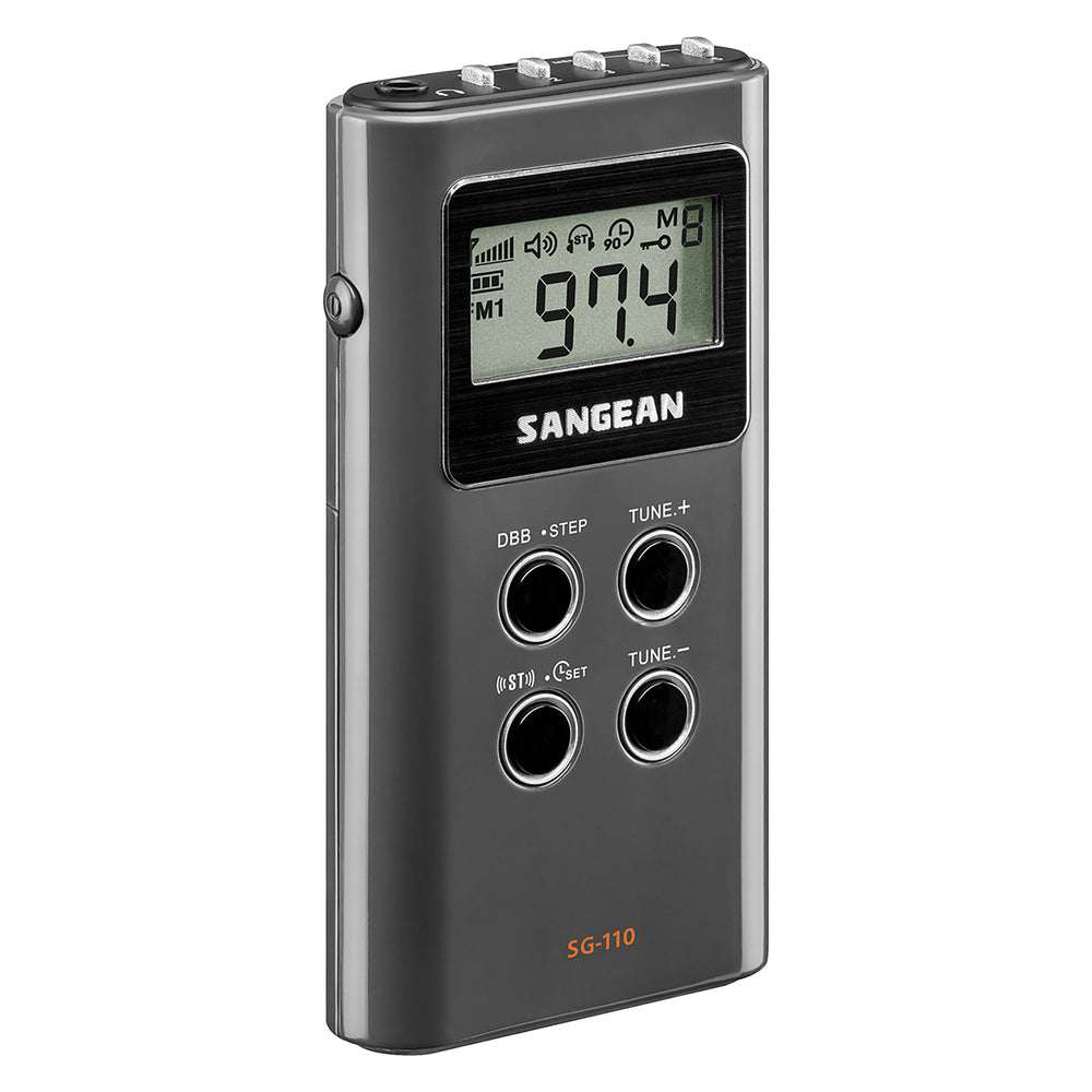Sangean SG-110 AM/FM Digital Pocket Radio with DSP Tuning and 15 Memory Presets