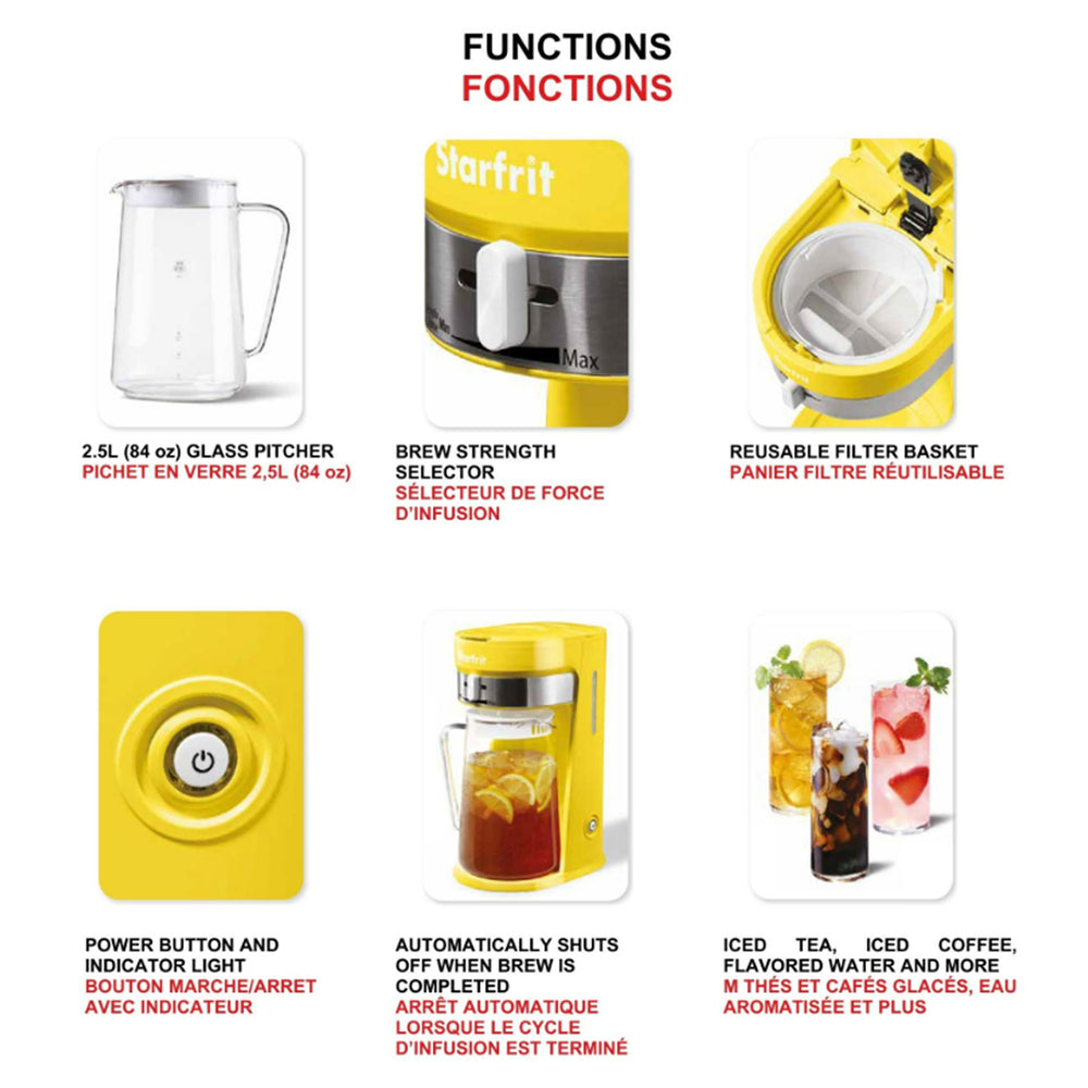 Starfrit 024015-002-0000 2.5L Iced Tea Brewer Ylw