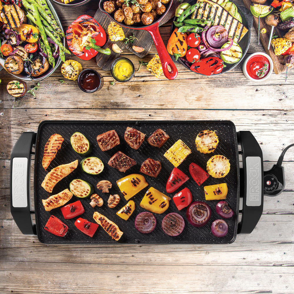 Starfrit 024427-002-0000 Electric Reversible Grill/Griddle with Rock.Tec Non-Stick Technology Image 1