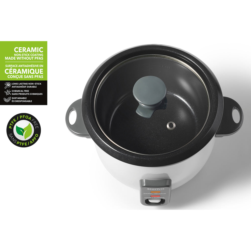 Starfrit 024734-001-0000 6-Cup Electric Rice Cooker with Ceramic Coating