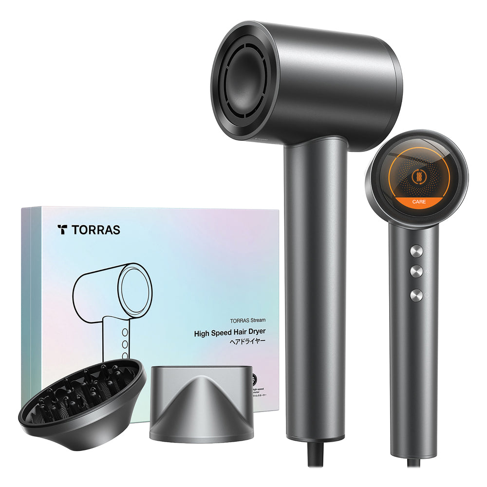 Torras X00HR2003 Hair Dryer Gray LCD Display High-Speed 1600W Image 1