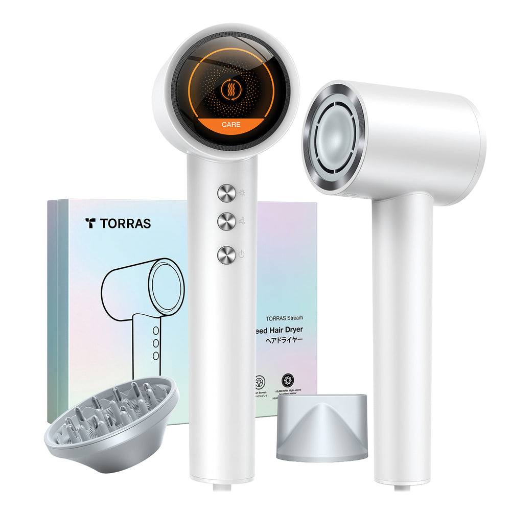 Torras X00HR2004 Hair Dryer White LCD Display 1600W High-Speed Brushless Motor Image 1