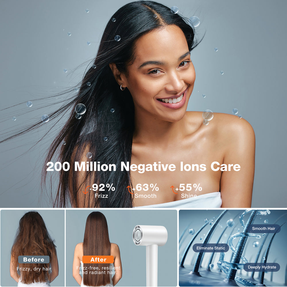 Torras X00HR2004 Hair Dryer White LCD Display 1600W High-Speed Brushless Motor