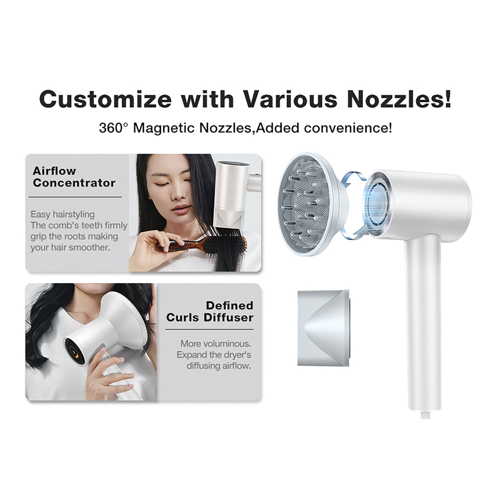 Torras X00HR2004 Hair Dryer White LCD Display 1600W High-Speed Brushless Motor