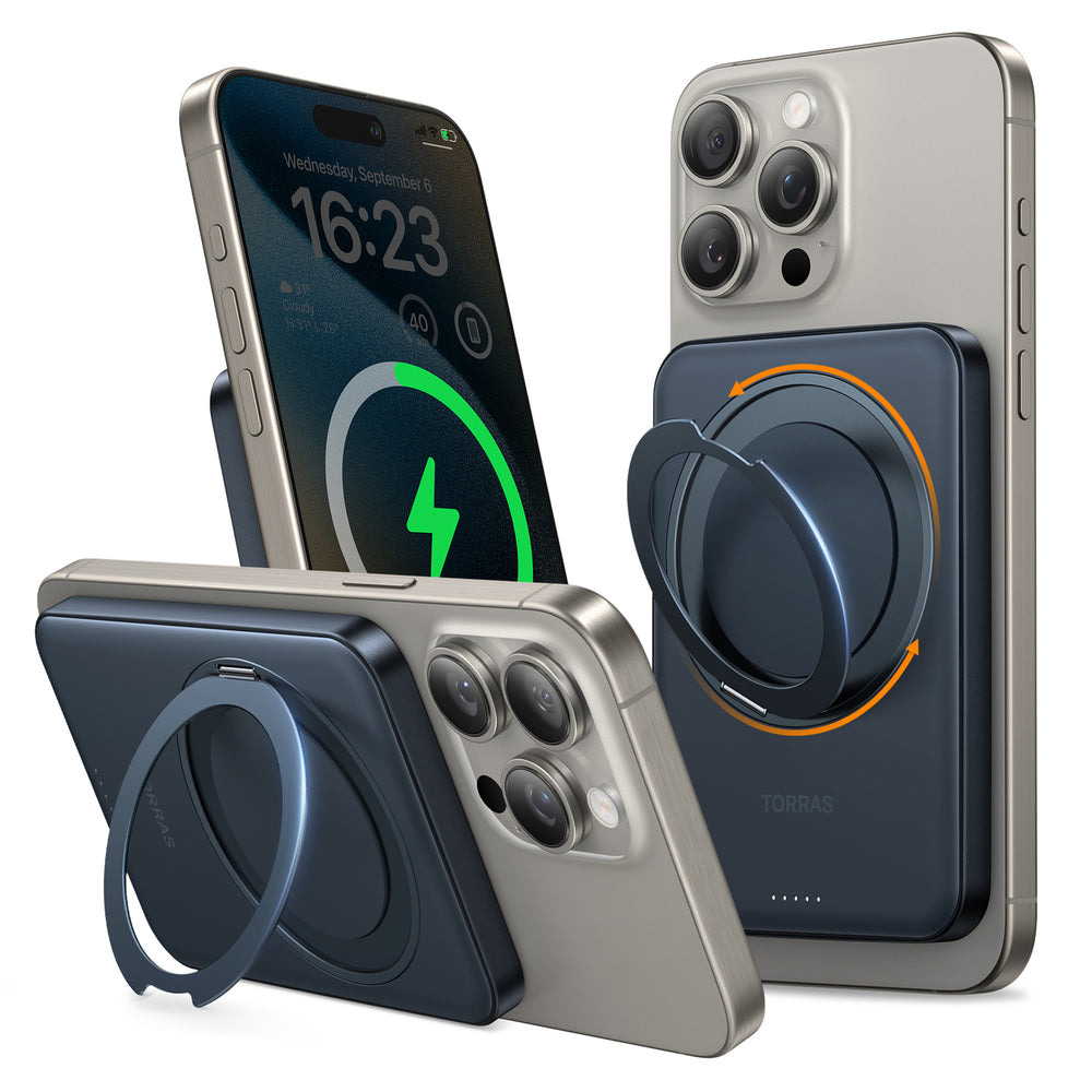 Torras X00PB2002 5000mAh Wireless Power Bank with Rotatable Kickstand