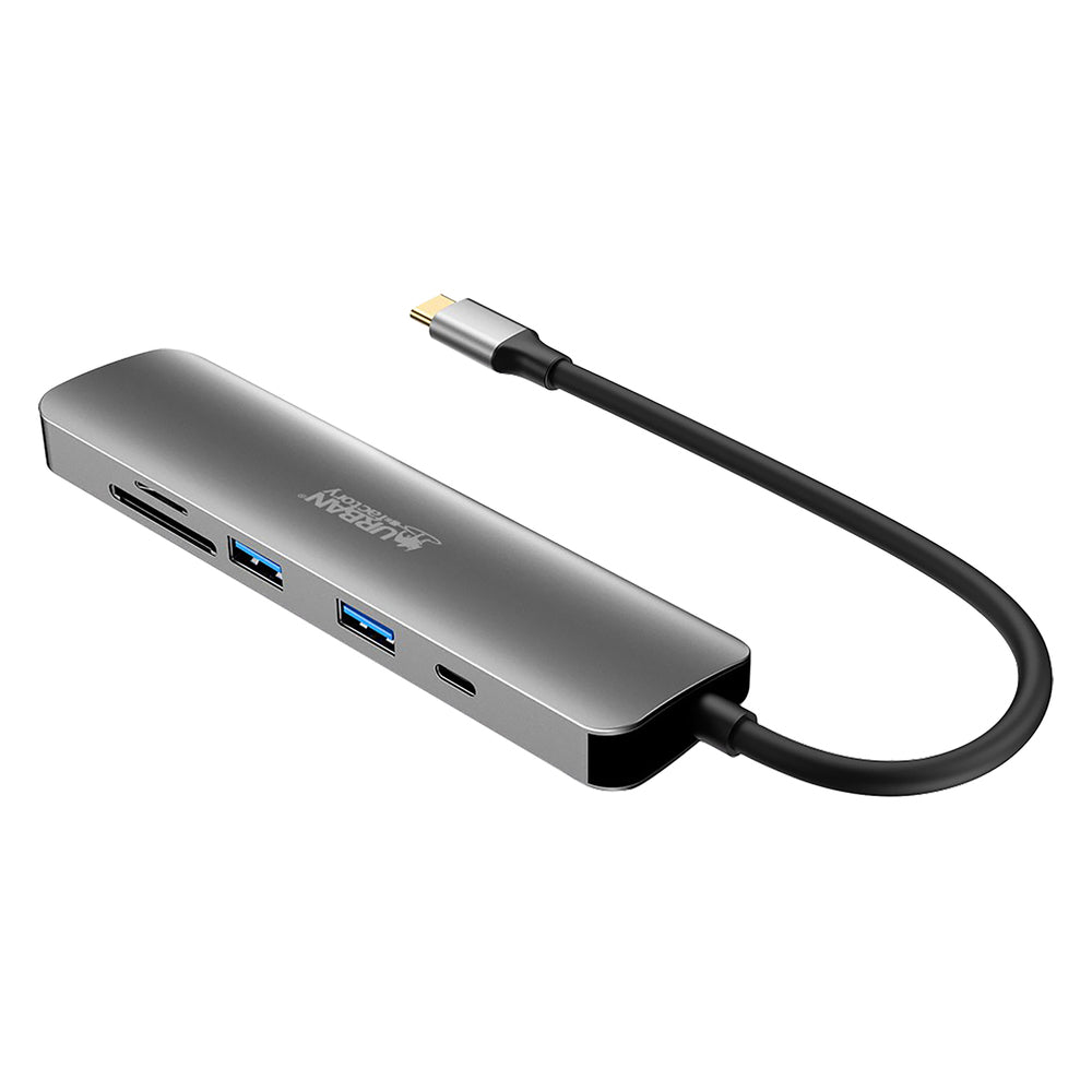 Urban Factory MHC45UF USB-C Hub 6-In-1 with 2 USB-A, 1 HDMI 4K, Card Readers