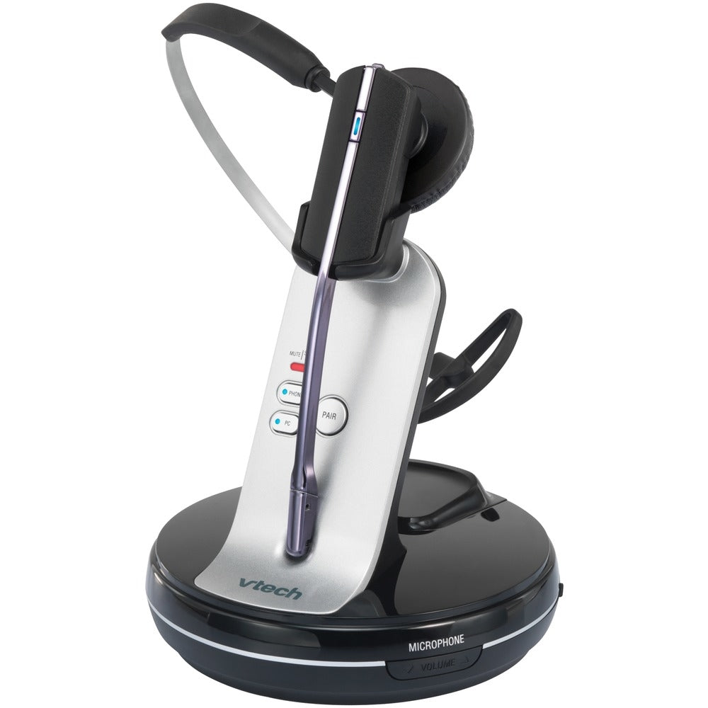 Vtech 80-0348-01 Convertible Office Wireless Headset Silver And Black