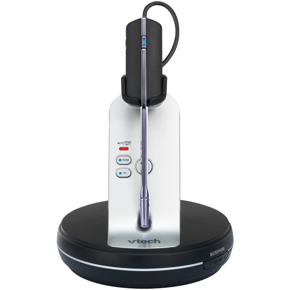 Vtech 80-0348-01 Convertible Office Wireless Headset Silver And Black