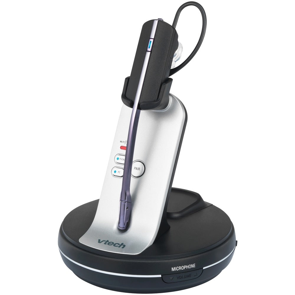 Vtech 80-0348-01 Convertible Office Wireless Headset Silver And Black