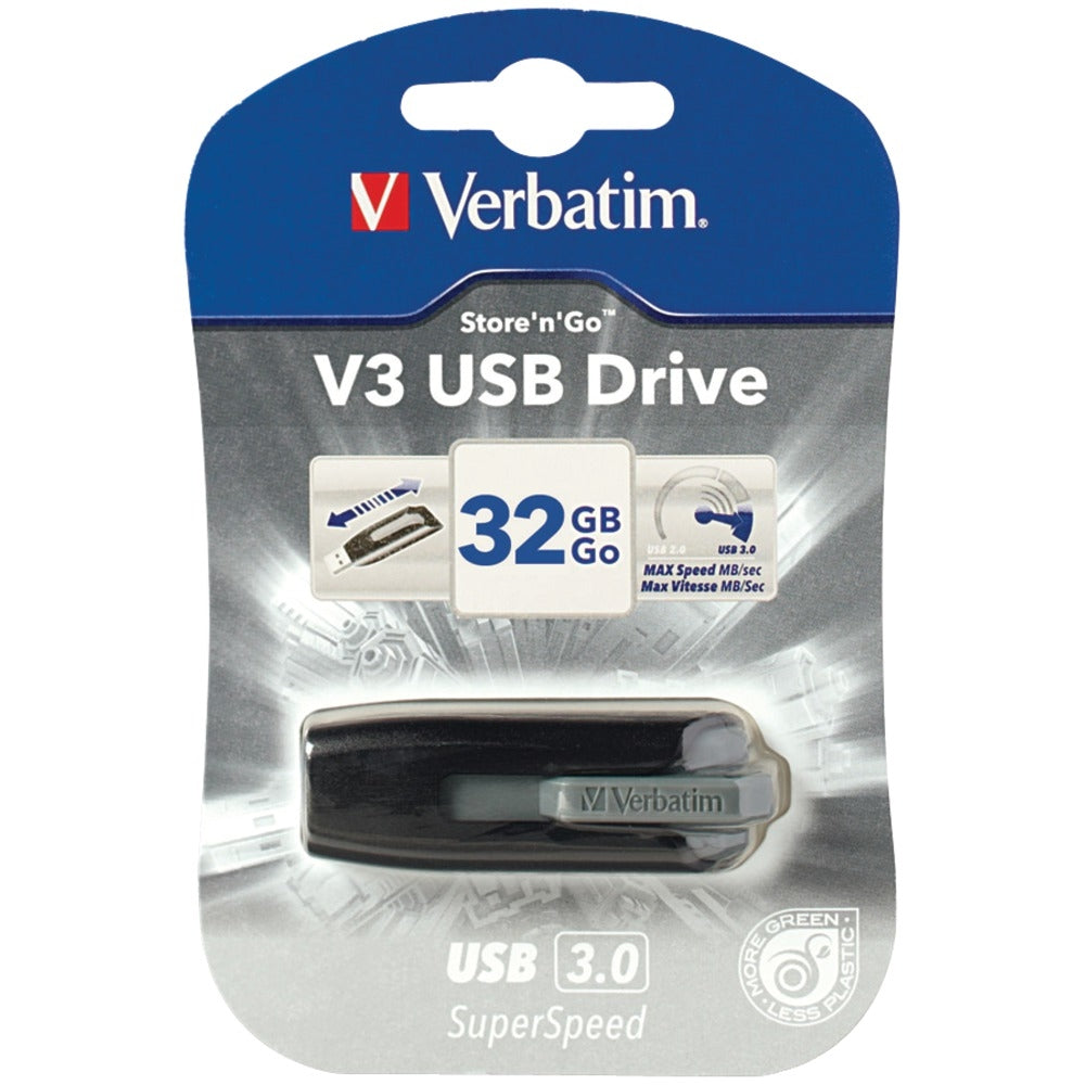 Verbatim 49173 32GB USB 3.0 Flash Drive Store N Go V3 Retractable