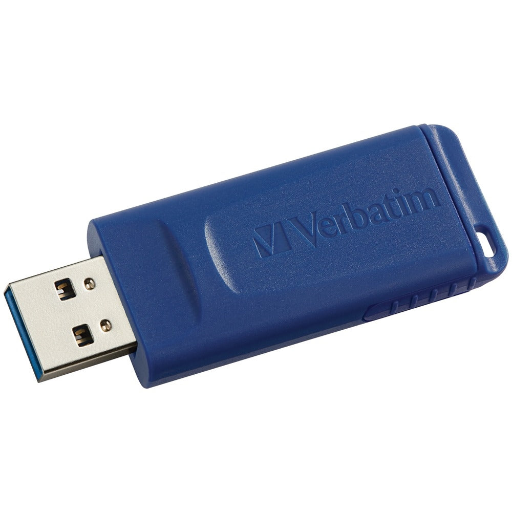 Verbatim 97088 8GB Flash Drive USB 2.0 Retractable Blue Image 1