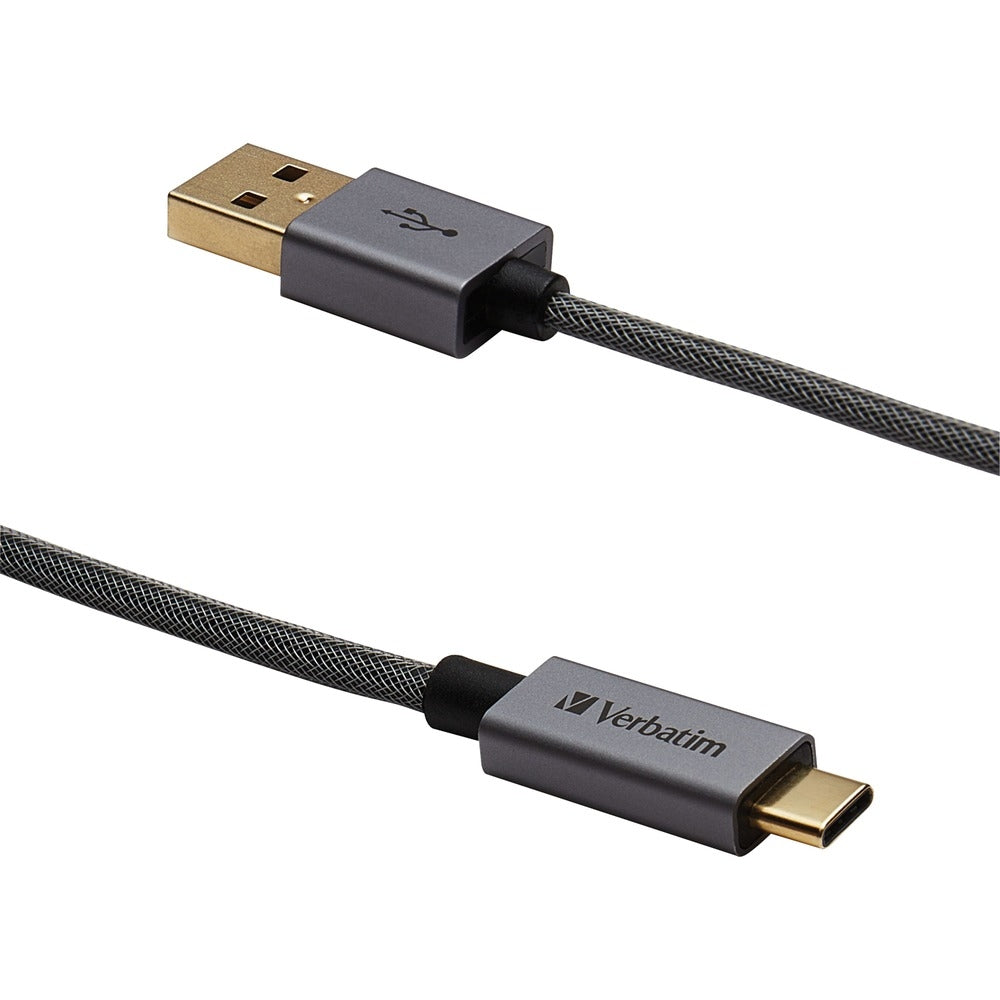 VERBATIM AMERICAS LLC 99675 USB-C TO USB-A CABLE 47IN. BRAIDED BLACK Image 1