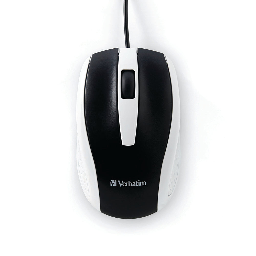 Verbatim Americas LLC 99740 Corded Notebook Optical Mouse - White