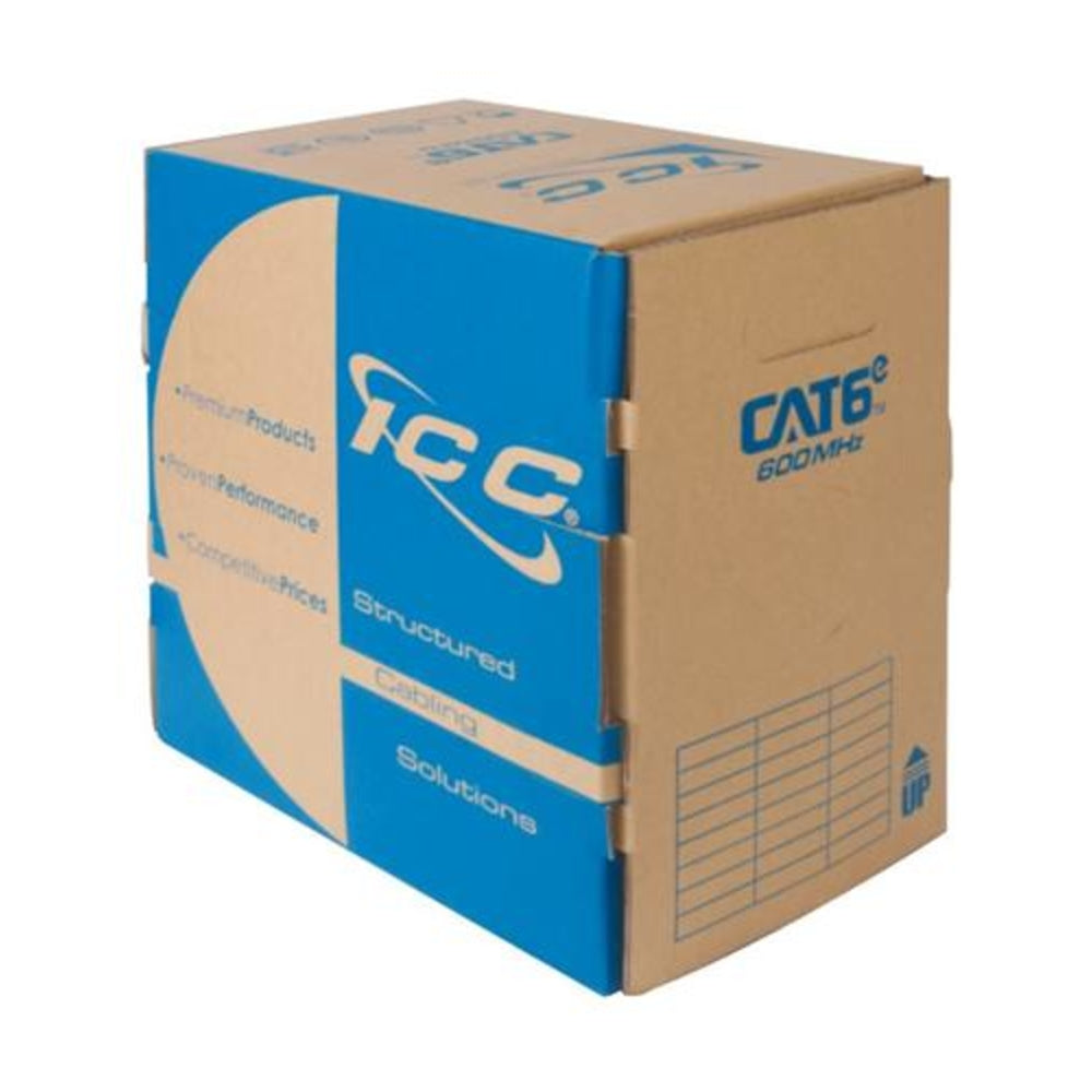 ICC ICCABR6EBL Cat 6E 600 Utp Solid Cable 23G 4P Cmr 1 000 Ft Blue Image 1