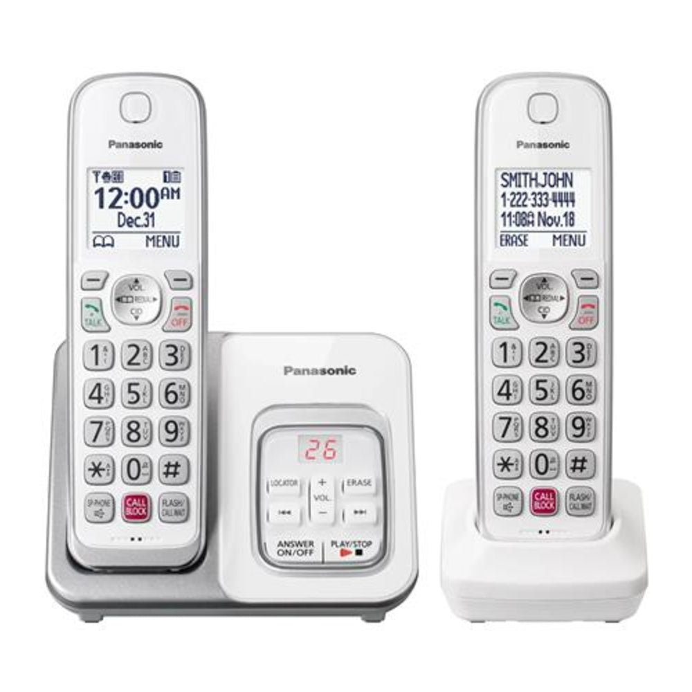 Panasonic KX-TGD832W Cordless Phone with 2 Handsets Image 1