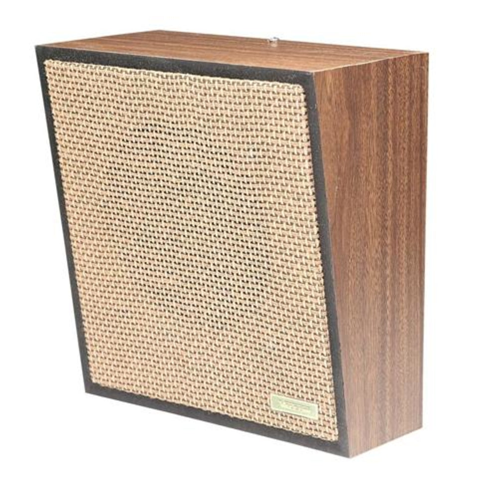 Valcom V-1022C Wall Speaker Walnut Light Brown Open-Weave Grille Image 1