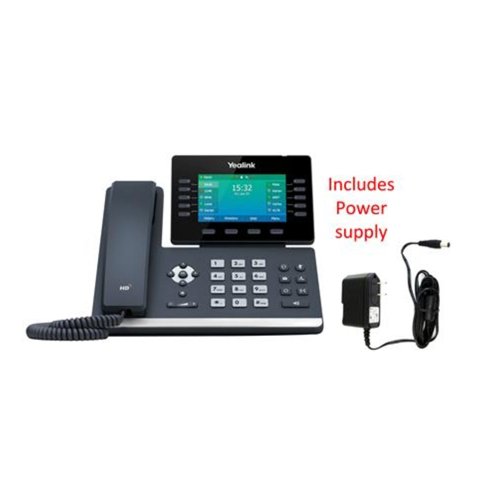 Yealink Sip-T54W-Pwr IP Phone with Power Supply Image 1