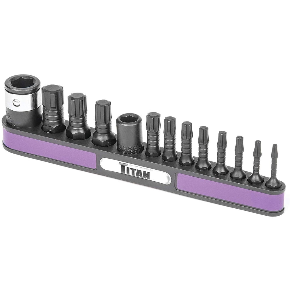 Titan 16036 Impact Torx Plus Bit Set 13-Piece - S2 Alloy Steel Bits, Magnetic Storage Rail Image 1