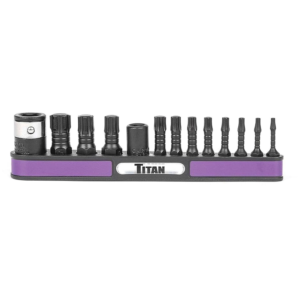 Titan 16036 Impact Torx Plus Bit Set 13-Piece - S2 Alloy Steel Bits, Magnetic Storage Rail