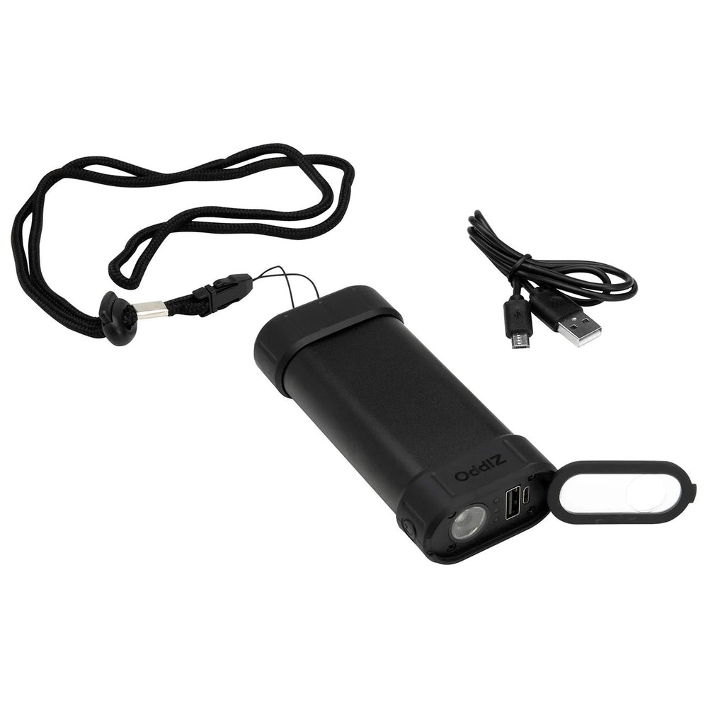 Zippo 40633 Heatbank 6 Pro Hand Warmer Black - USB Rechargeable, LED Flashlight Image 1