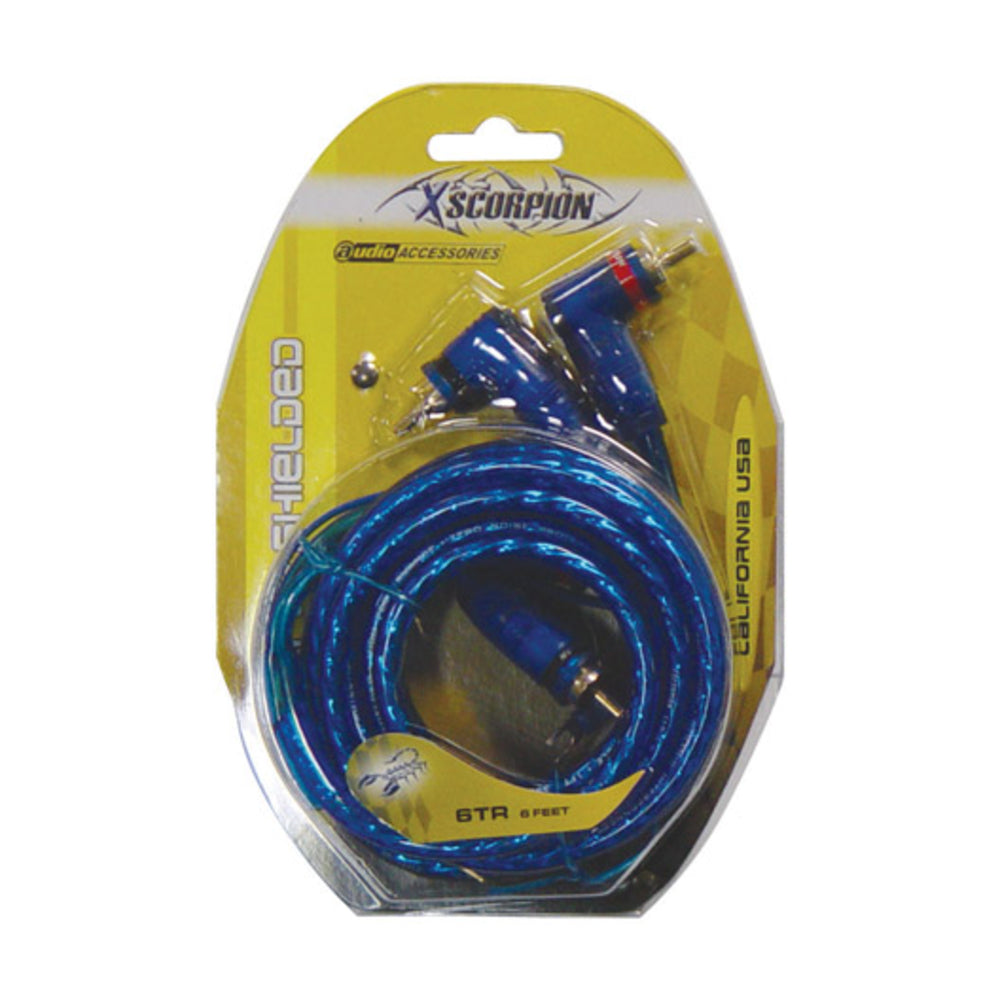 Xscorpion 6TR RCA Cable 6' Blue Triple Shielded Remote Wire Image 1