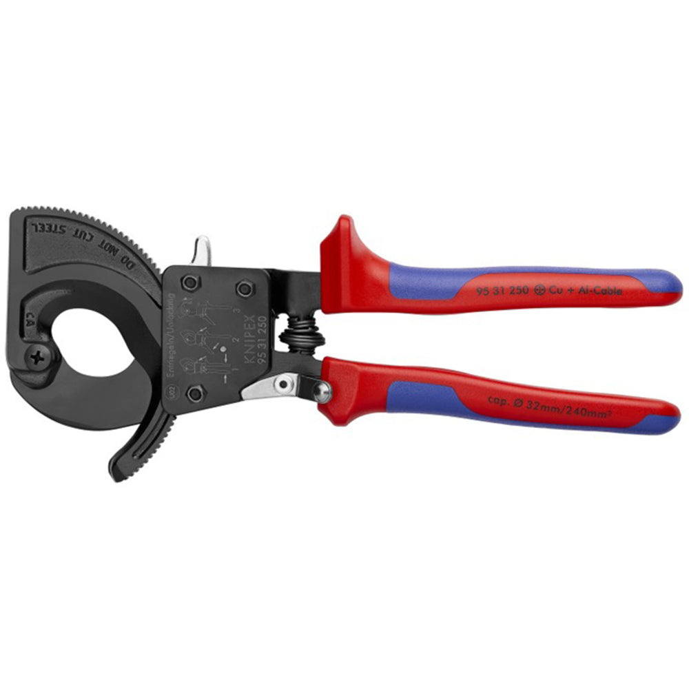 Knipex 9351250Sba Cable Cutters with Ratcheting Action Image 1