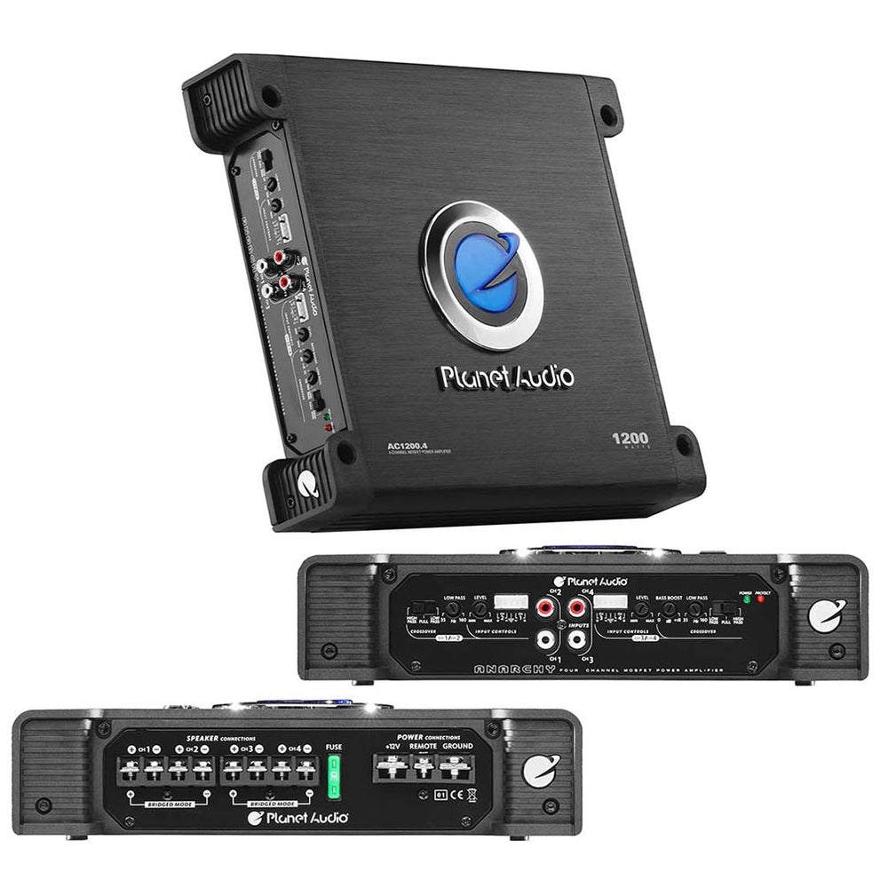 Planet Audio Ac1200.4 4ch 1200W Max Amplifier - Planet Audio Ac1200.4 4ch Amplifier 1200W Max Image 1