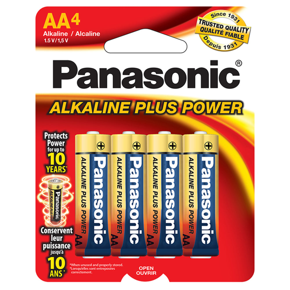 Panasonic AM-3PA/4B AA Alkaline Plus Power Batteries 4-Pack Image 1